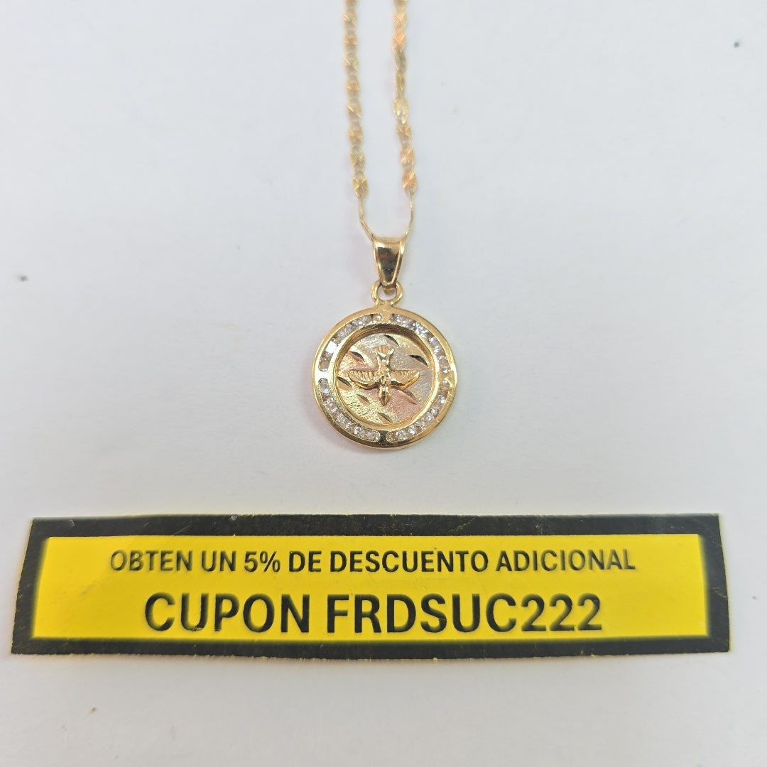 CADENA,MEDALLA RELIGIOSA ORO 10 K 3,20 GRMS (SEMINUEVO)
