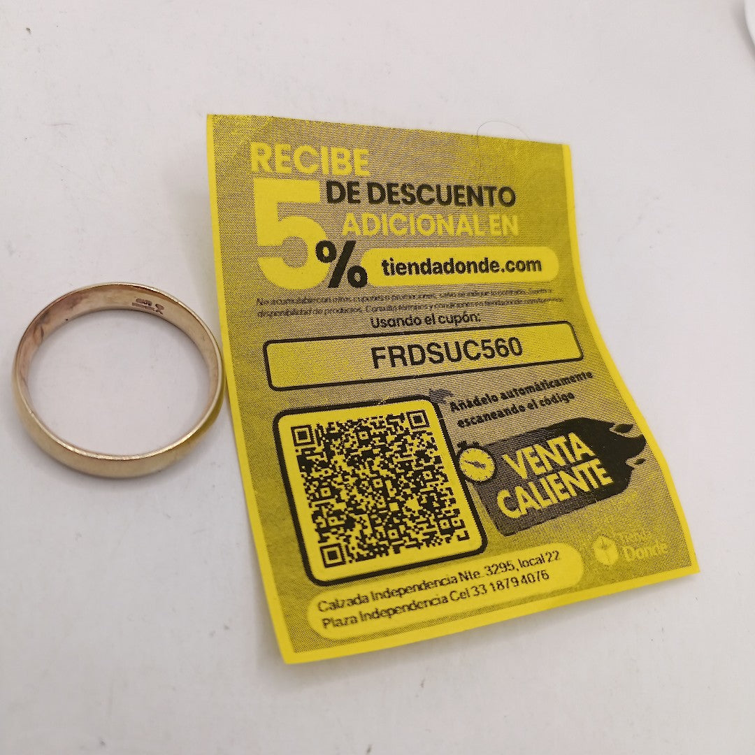 ARGOLLA ORO 10 K 3.5 GRMS (SEMINUEVO)