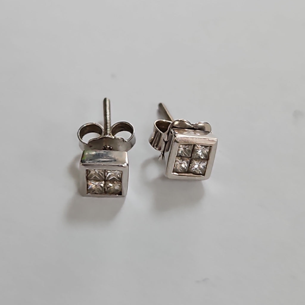 BROQUELES PAR ORO BLANCO 14 K 2,10 GRMS (SEMINUEVO)