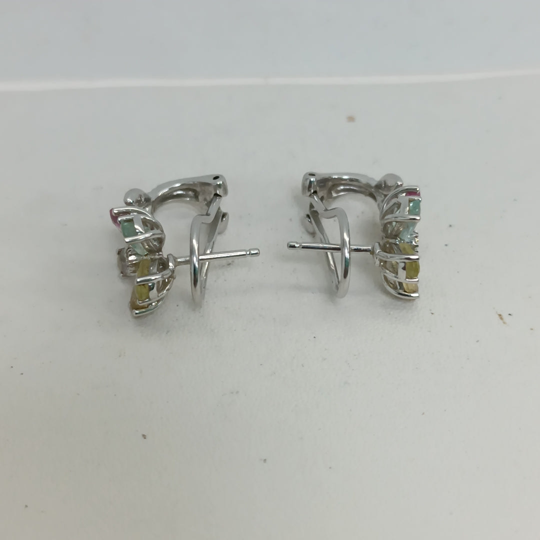 ARETES PAR ORO BLANCO 14 K 5,10 GRMS (SEMINUEVO)