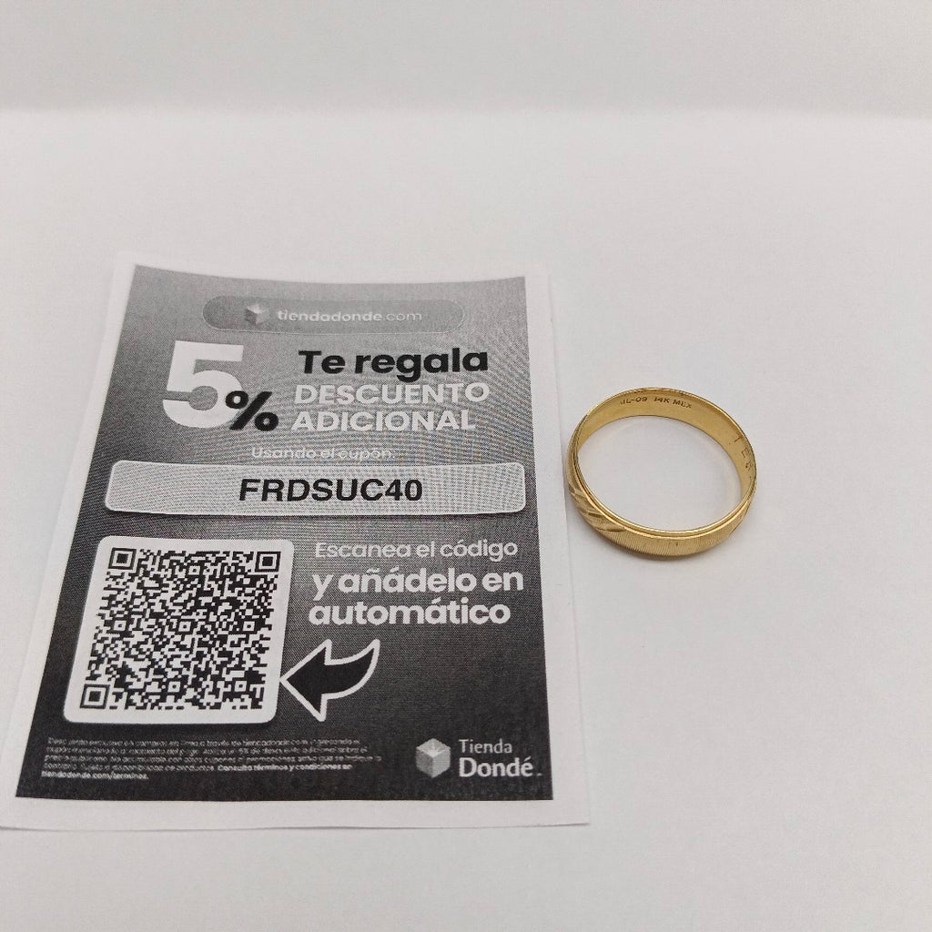 ARGOLLA ORO 14 K 2.2 GRMS (SEMINUEVO)