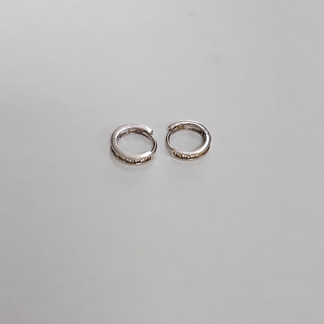 ARRACADAS PAR ORO BLANCO 14 K 1,00 GRMS (SEMINUEVO)