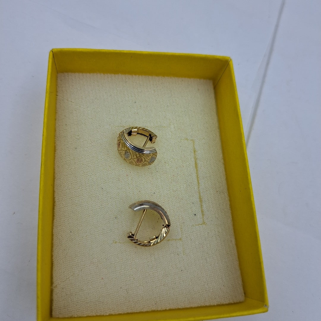 ARETES PAR ORO, ORO COMBINADO 10 K 2.3 GRMS (SEMINUEVO)