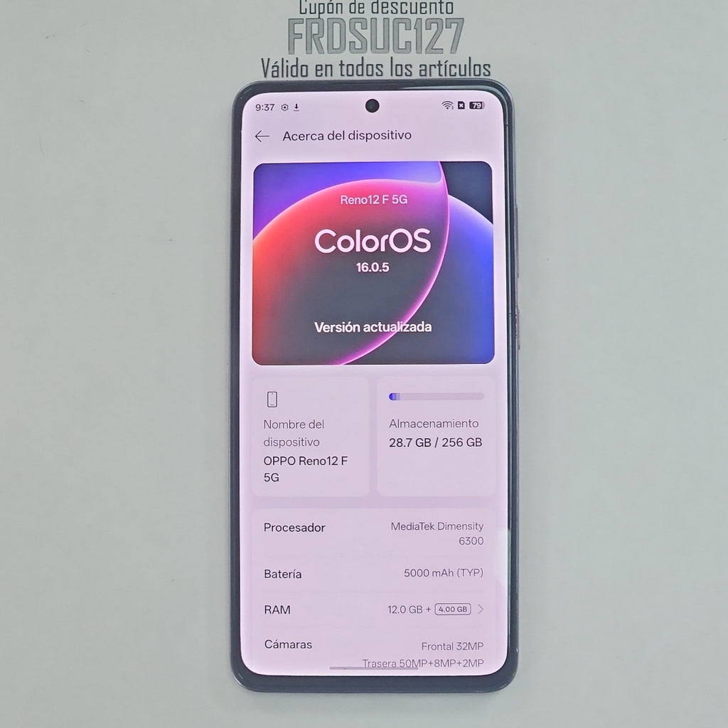 CELULAR OPPO RENO 12F 5G CPH2637 256 GB 12 GB RAM (SEMINUEVO)