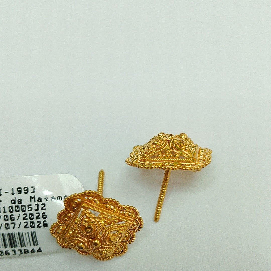 ARETES PAR ORO 21 K 6.2 GRMS (SEMINUEVO)