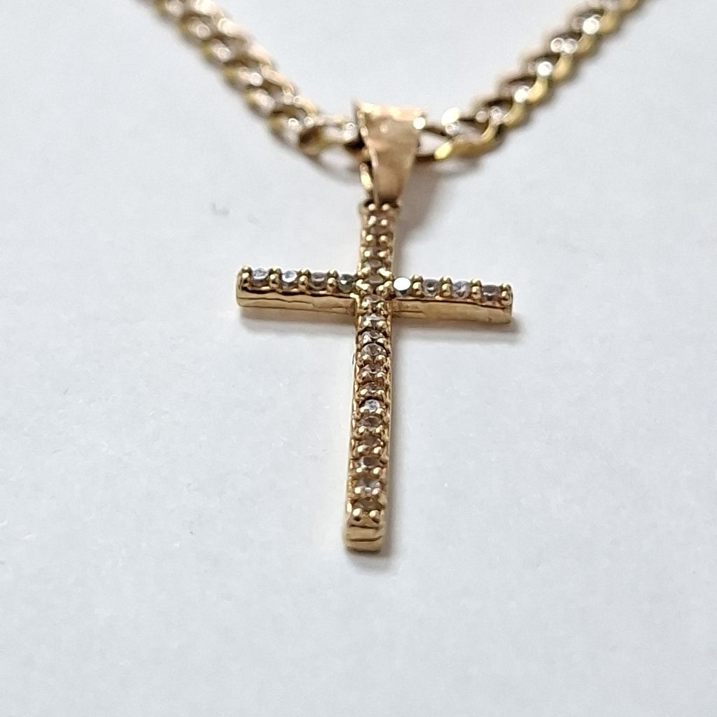CADENA, CRUCIFIJO, DIJE ORO 10 K 9.3 GRMS (SEMINUEVO)