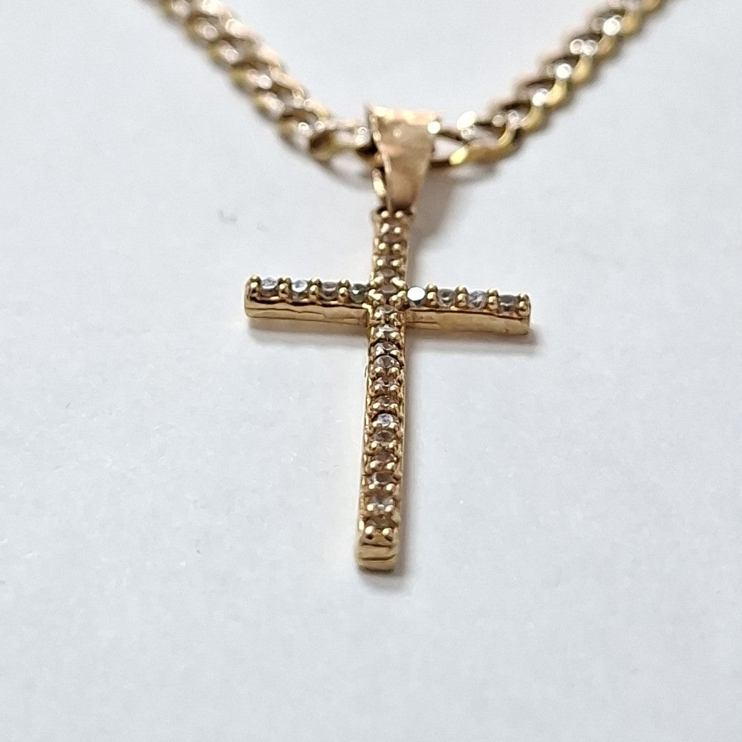 CADENA, CRUCIFIJO, DIJE ORO 10 K 9.3 GRMS (SEMINUEVO)