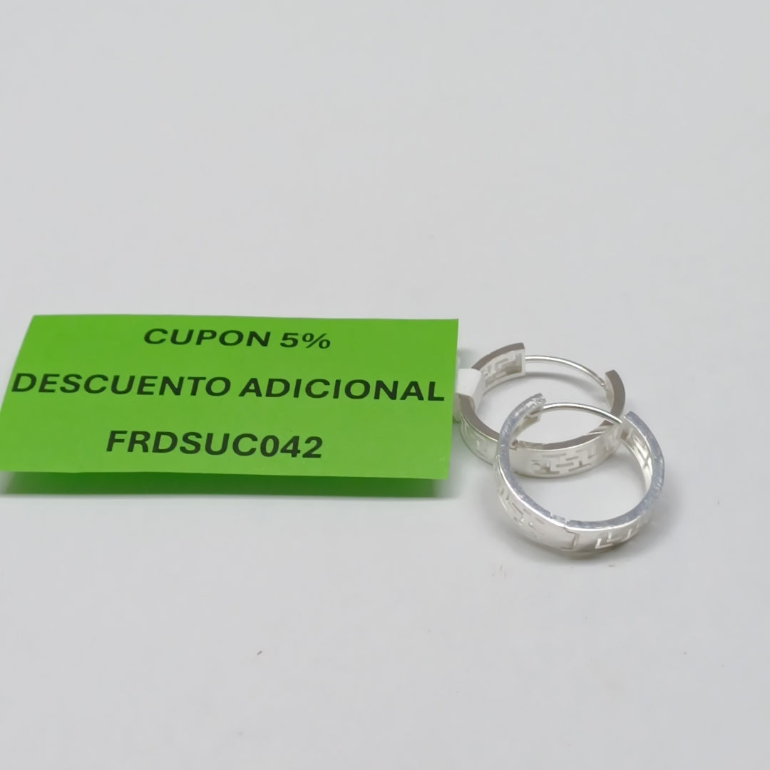 ARETES ARRACADAS GRECAS PLATA .925 4.13 GR (NUEVO)