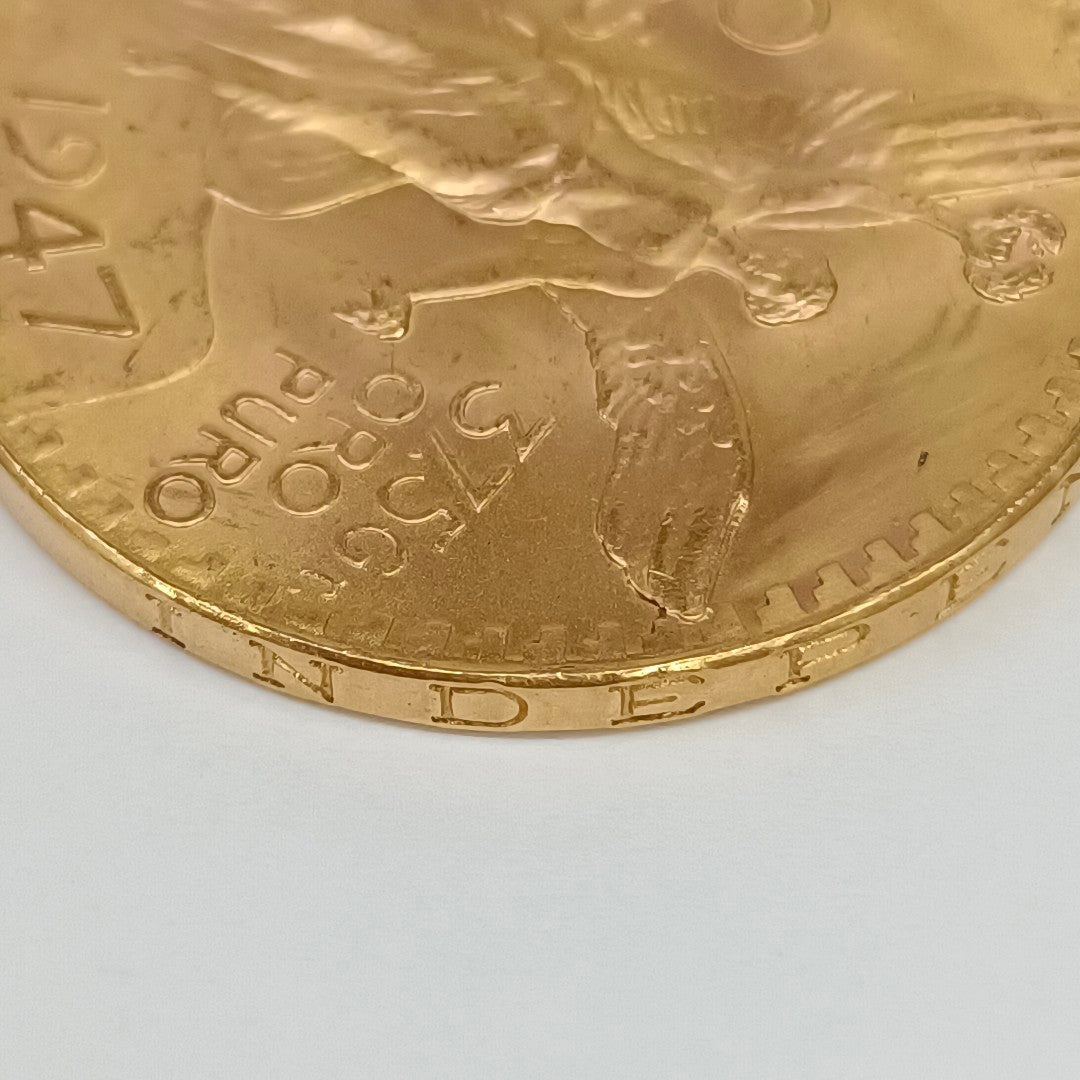 K1 41.6 GRMS 21 K IDENTIFICACIÓN MONEDA NOMINATIVA MONEDAS PESOS 50 PESO (SEMINUEVO)