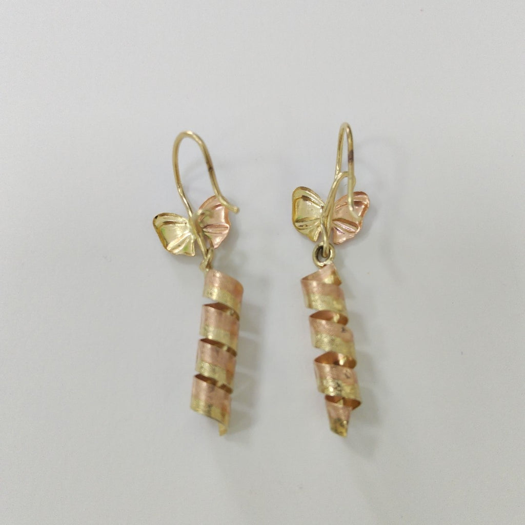 ARETES PAR ORO COMBINADO 14 K 2,40 GRMS (SEMINUEVO)