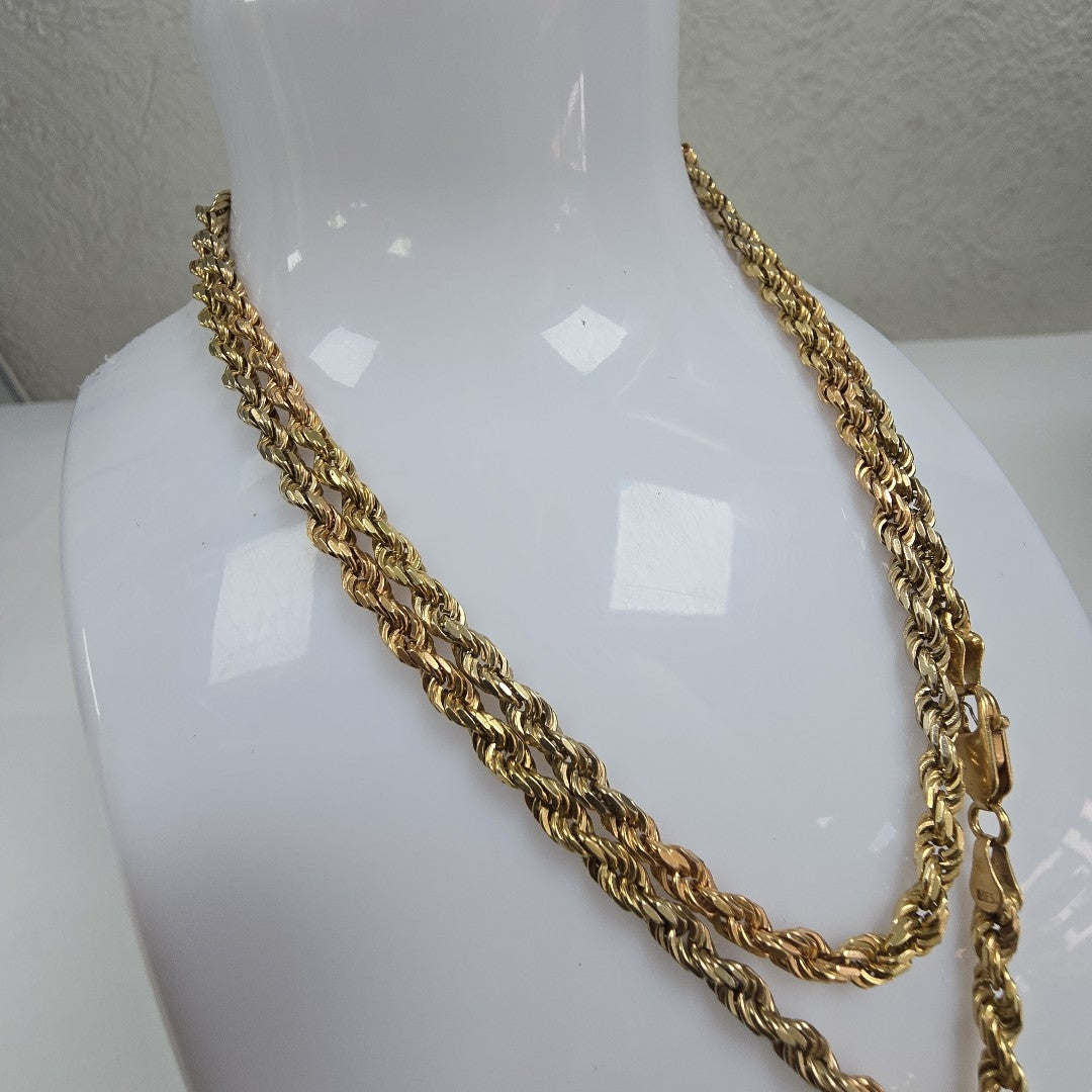 CADENA, MEDALLA RELIGIOSA ORO COMBINADO 14 K 42.1 GRMS (SEMINUEVO)