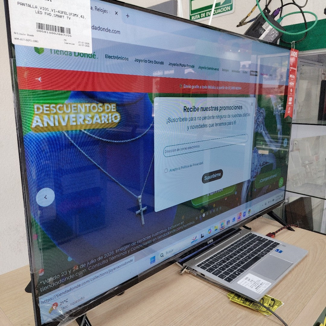 PANTALLA VIOS VI-43FEL1F3MX 43" LED FHD (SEMINUEVO)