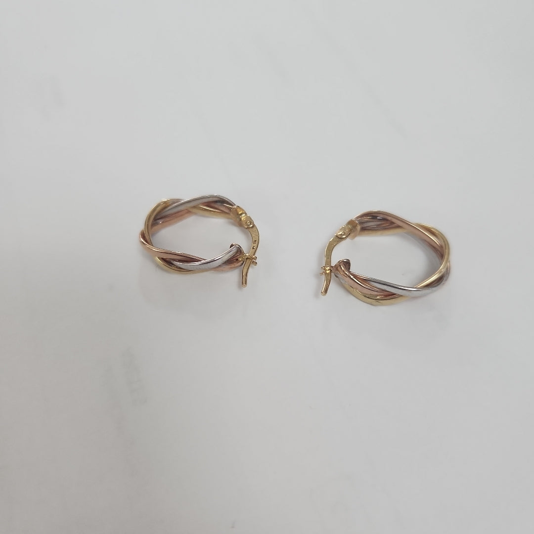 ARRACADAS PAR ORO COMBINADO 14 K 2,30 GRMS (SEMINUEVO)