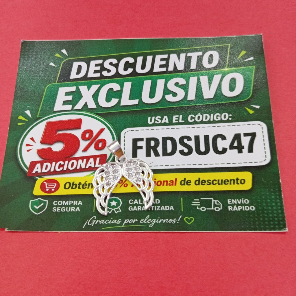 DIJE ALAS C/CIRCONIAS PLATA .925 2.3 GR (NUEVO)