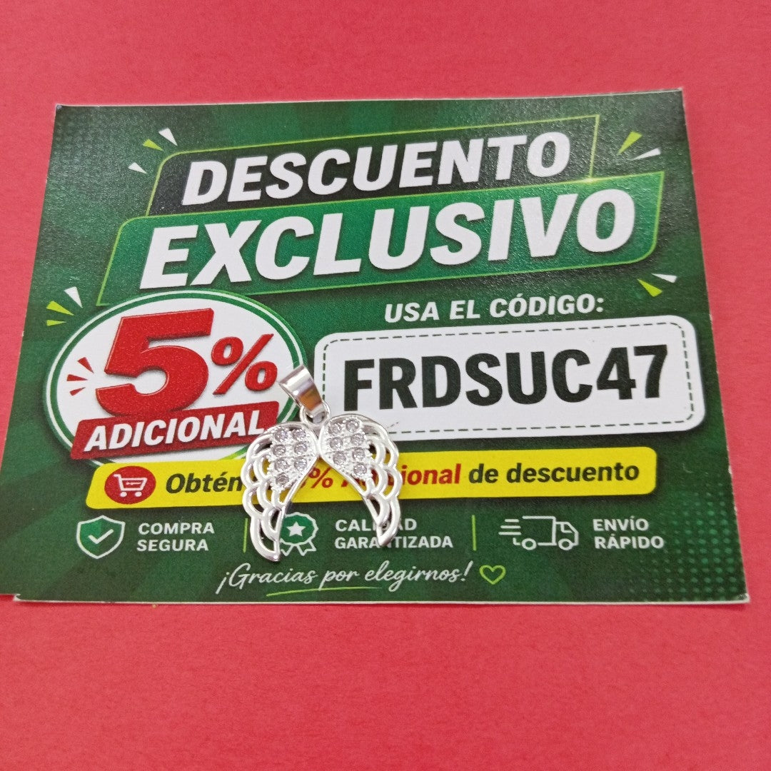 DIJE ALAS C/CIRCONIAS PLATA .925 2.3 GR (NUEVO)