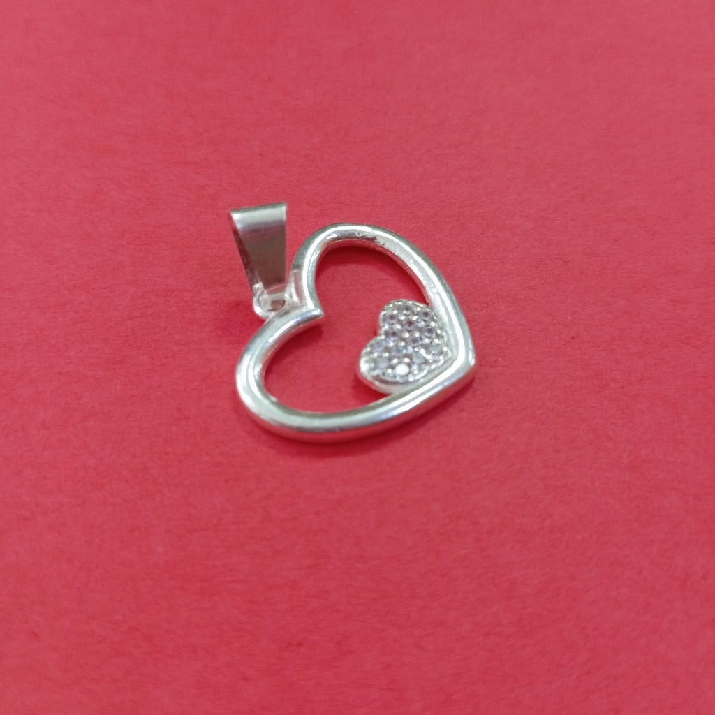 DIJE CORAZON C/CIRCONIAS PLATA .925 2.7 GR (NUEVO)