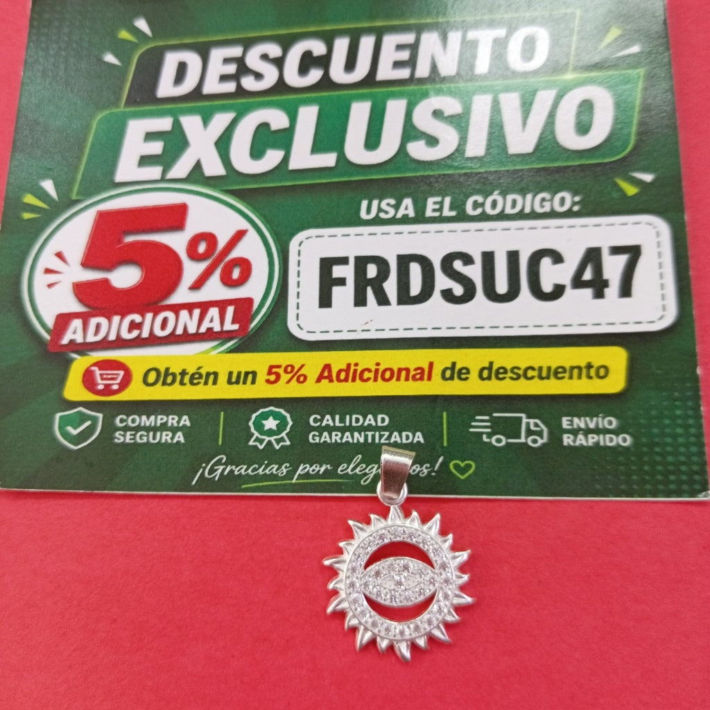 DIJE OJO MAGICO CON CIRCONIAS PLATA .925 2.1 GR (NUEVO)