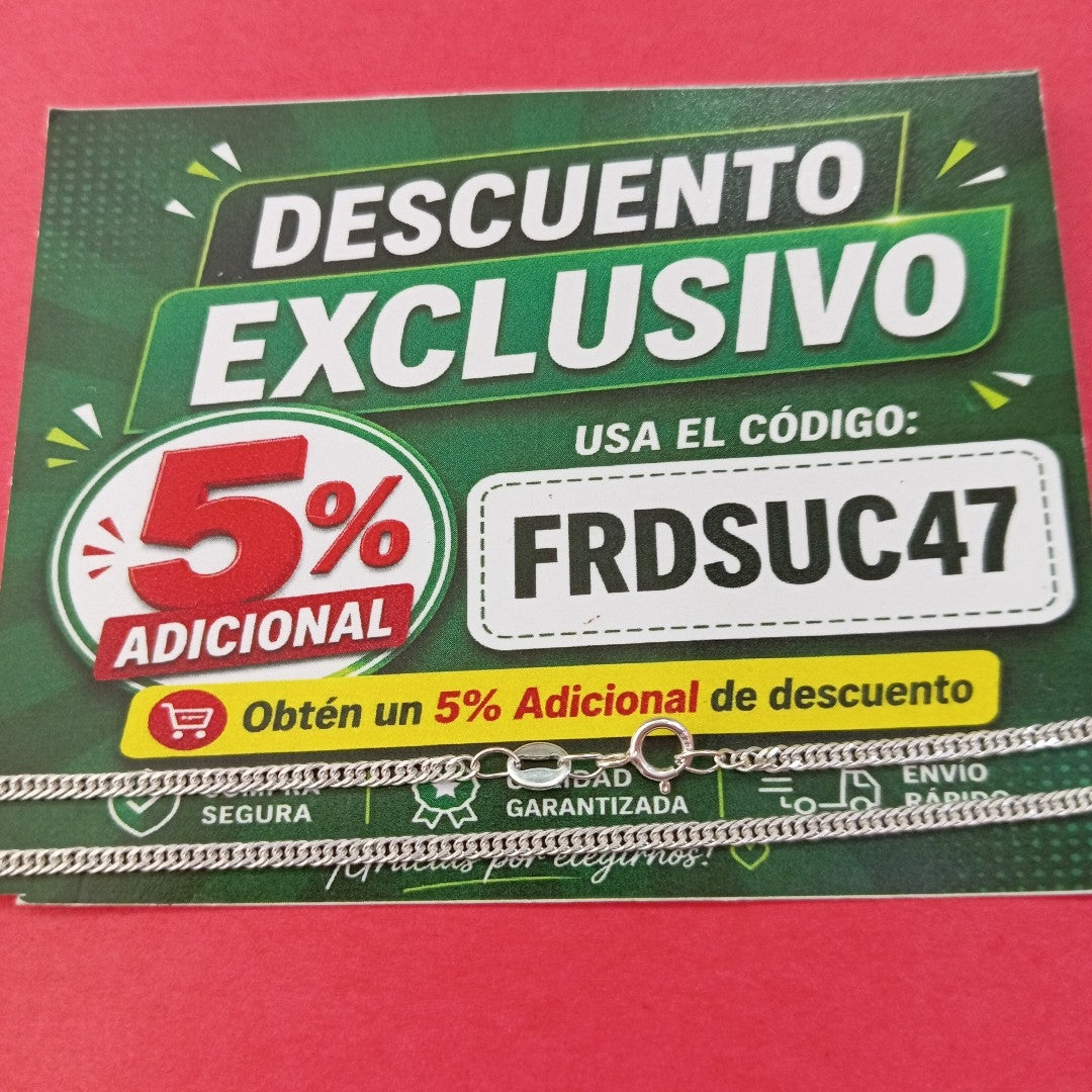 CADENA BARBADA PLATA .925 50 CM 4.12 GR (NUEVO)