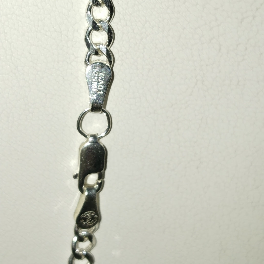 CADENA TEJIDO BARBADO PLATA .925 60 CM 14 GR (NUEVO)