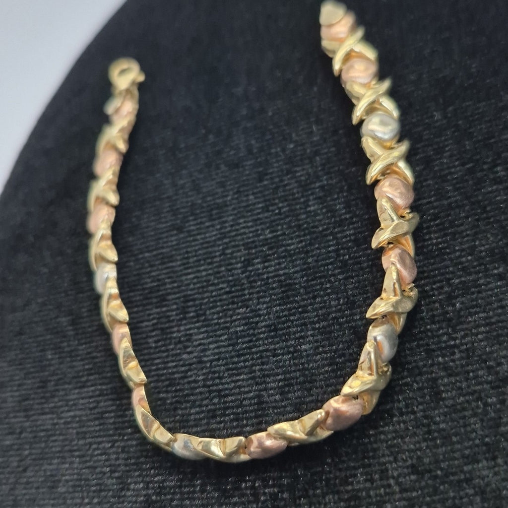 PULSERA ORO, ORO COMBINADO 10 K 6.8 GRMS (SEMINUEVO)