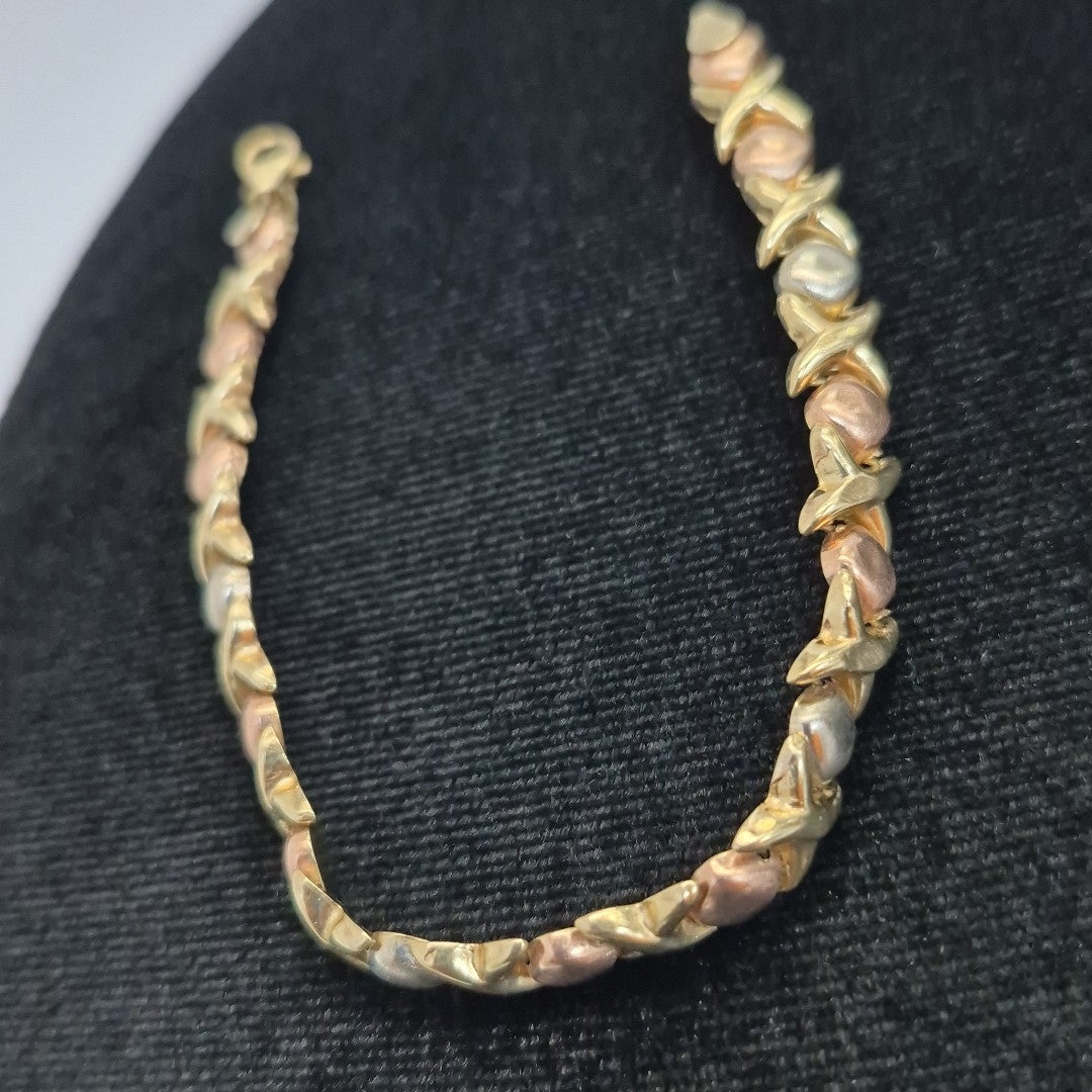 PULSERA ORO, ORO COMBINADO 10 K 6.8 GRMS (SEMINUEVO)