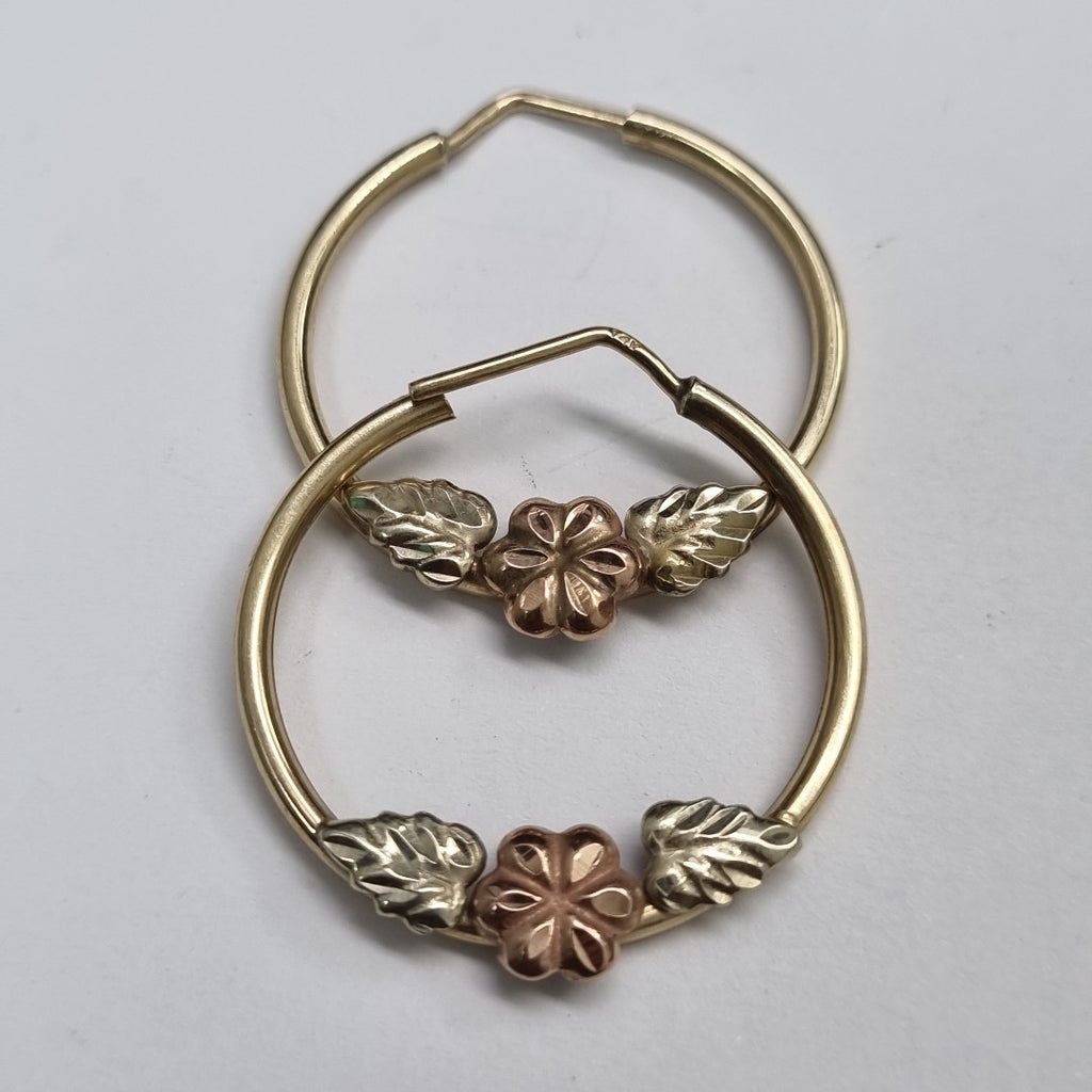 ARRACADAS PAR ORO, ORO COMBINADO 14 K 2.9 GRMS (SEMINUEVO)