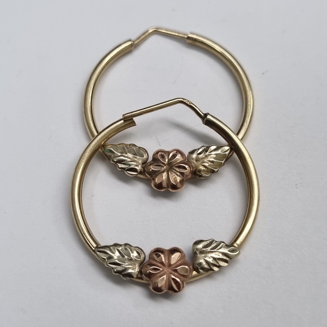 ARRACADAS PAR ORO, ORO COMBINADO 14 K 2.9 GRMS (SEMINUEVO)