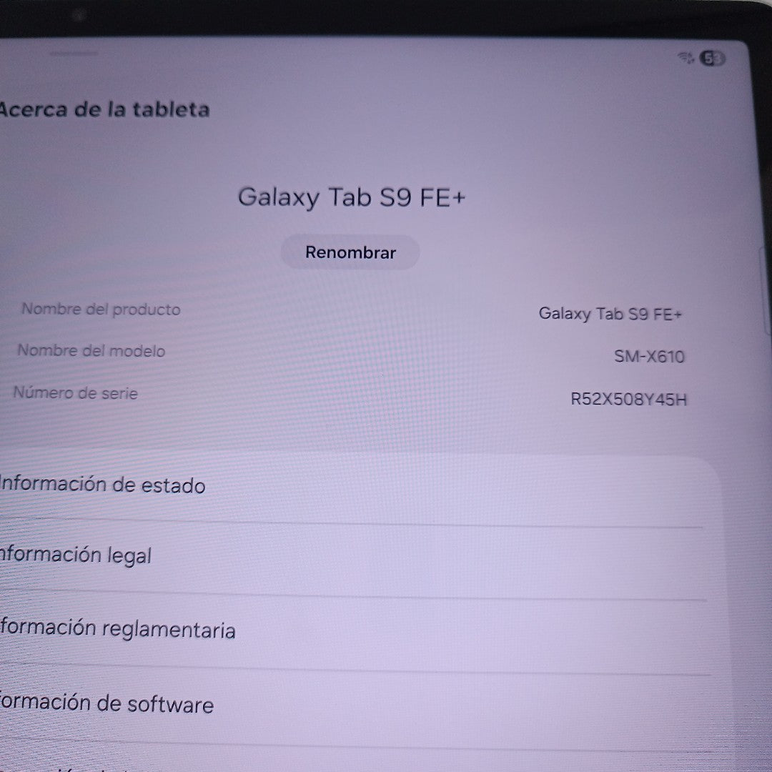 TABLETA SAMSUNG GALAXY TAB S9 FE+ SM-X610 (2023) 128 GB 8 GB RAM (SEMINUEVO)