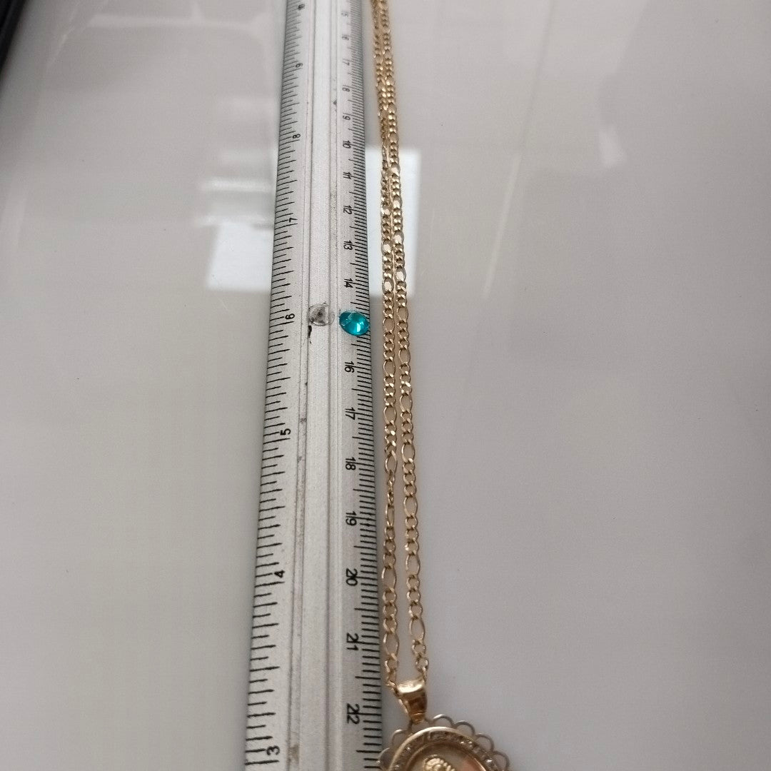 CADENA, MEDALLA RELIGIOSA ORO 10 K 4.3 GRMS (SEMINUEVO)