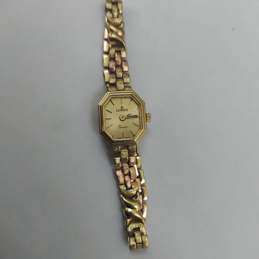 RELOJ CAJA Y PULSO ORO ORO, ORO COMBINADO 14 K 16 GRMS (SEMINUEVO)