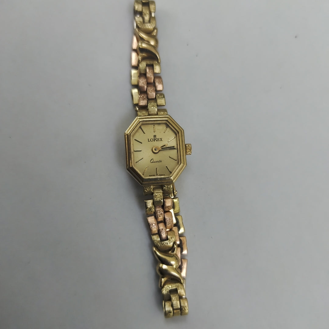 RELOJ CAJA Y PULSO ORO ORO, ORO COMBINADO 14 K 16 GRMS (SEMINUEVO)