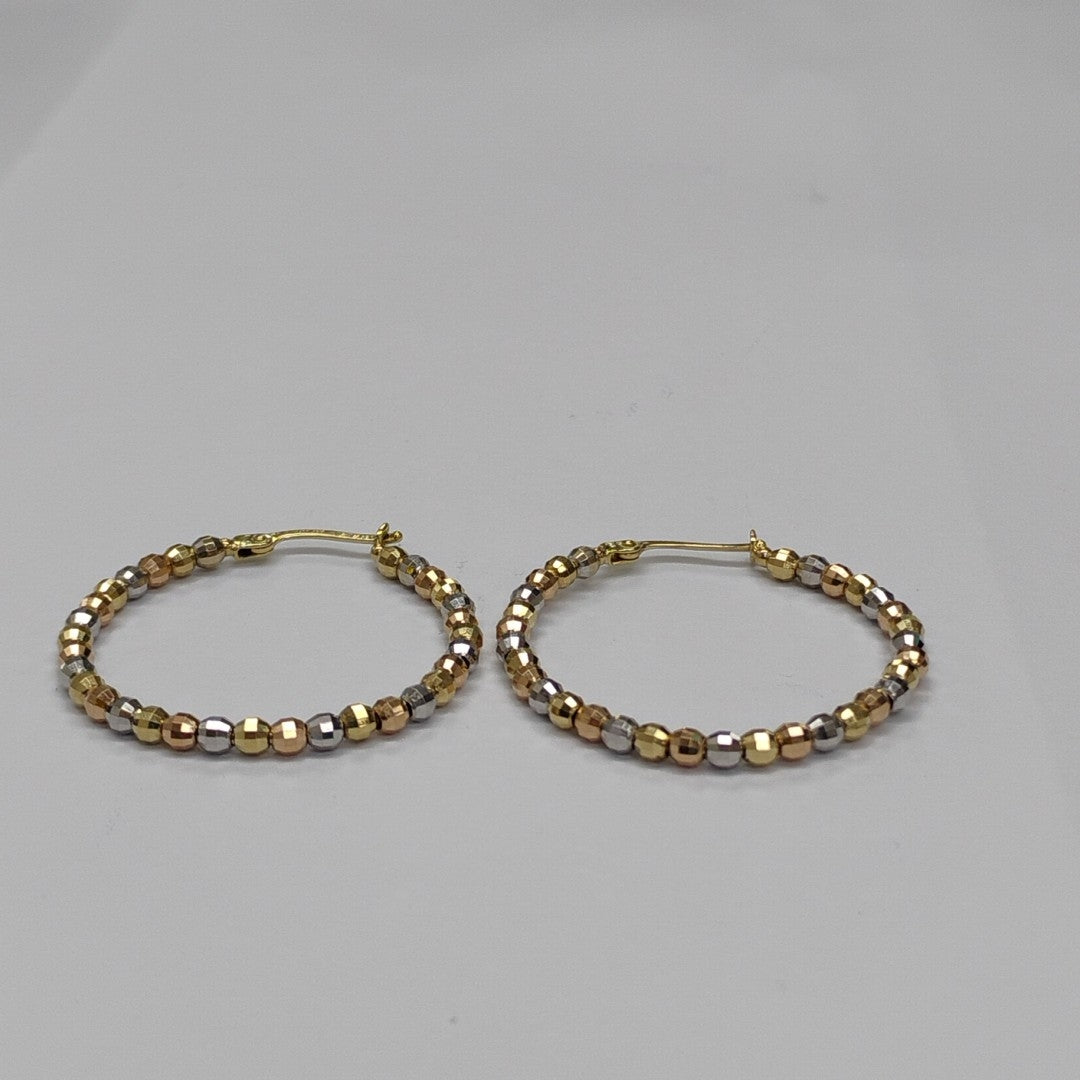 ARRACADAS PAR ORO COMBINADO 14 K 4.6 GRMS (SEMINUEVO)