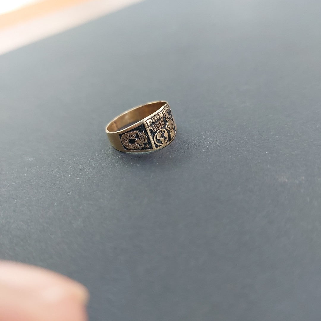ANILLO DE GRADUACIÓN ORO 10 K 1.5 GRMS (SEMINUEVO)