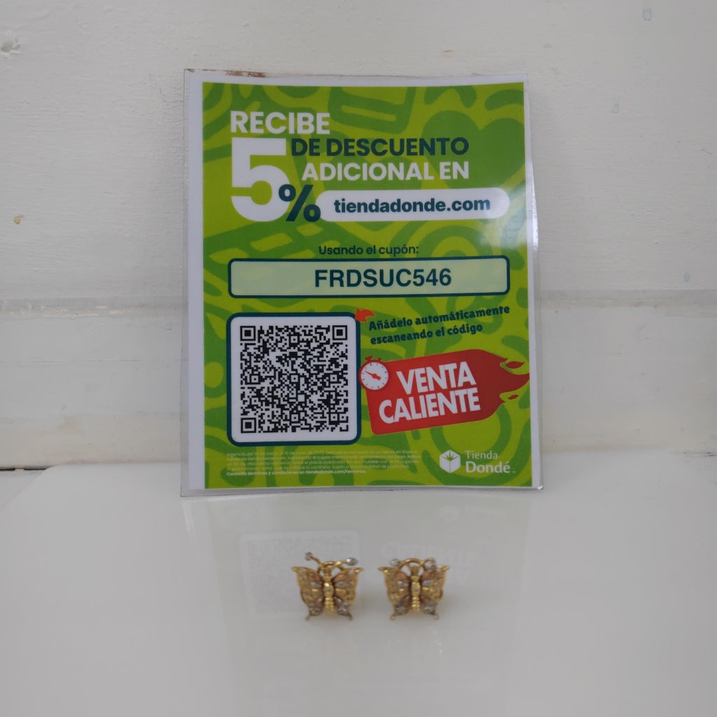 ARETES PAR ORO 14 K 9.2 GRMS (SEMINUEVO)