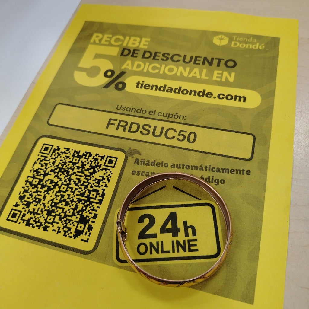 PULSERA RIGIDA ORO, ORO COMBINADO 10 K 9.5 GRMS (SEMINUEVO)