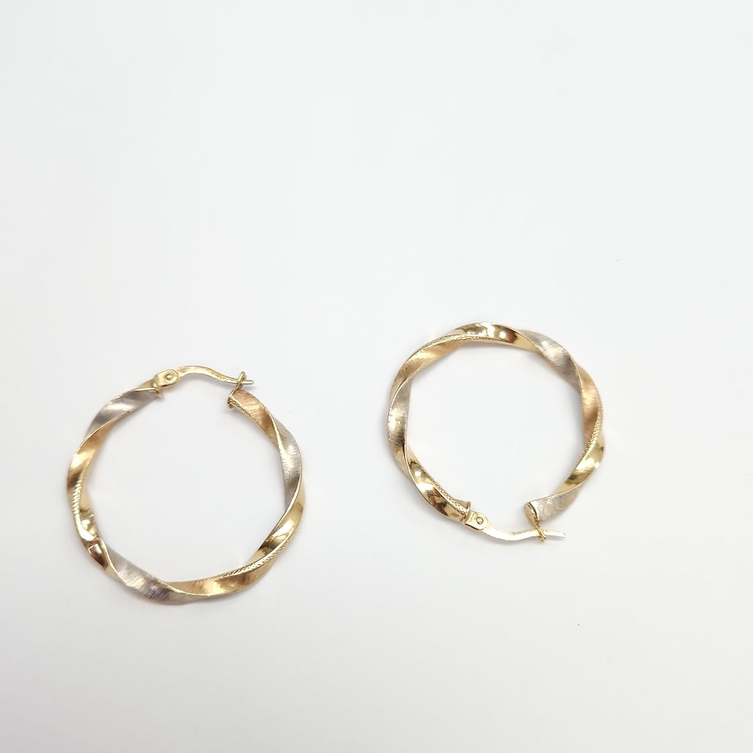 ARRACADAS PAR ORO COMBINADO 14 K 2,50 GRMS (SEMINUEVO)
