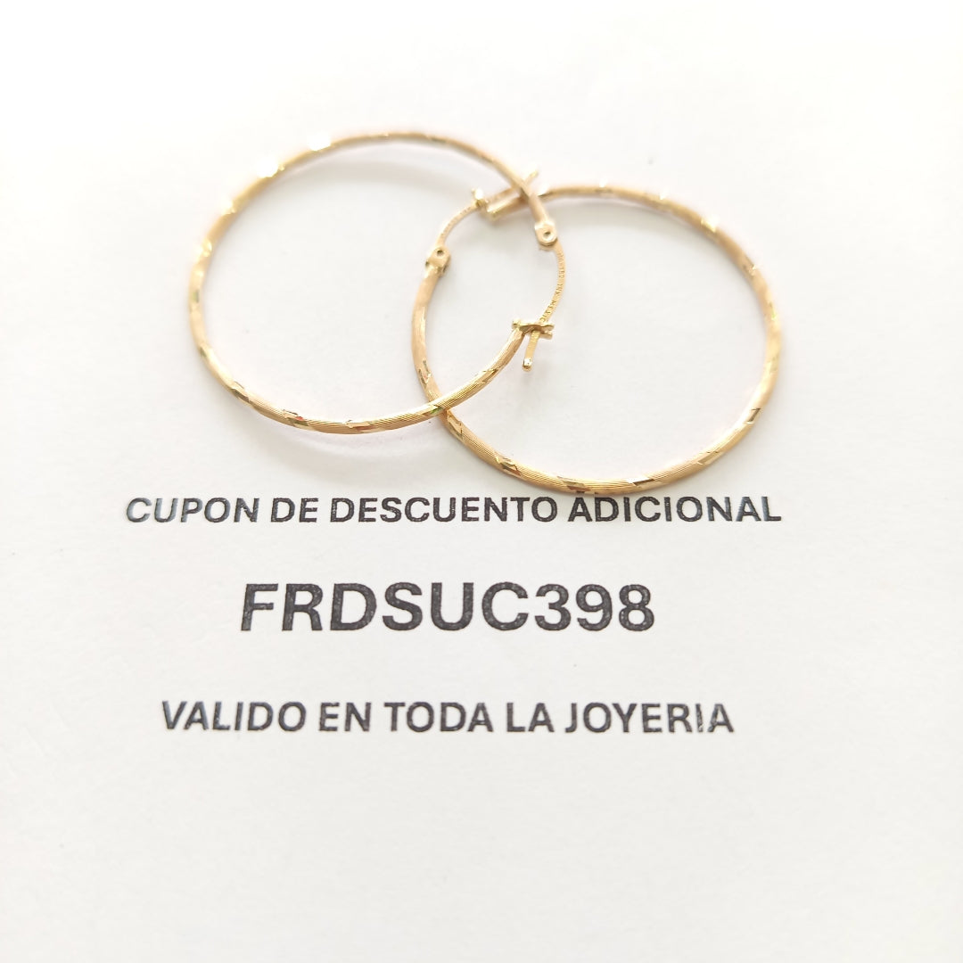 ARRACADAS PAR ORO, ORO COMBINADO 14 K 2.8 GRMS (SEMINUEVO)