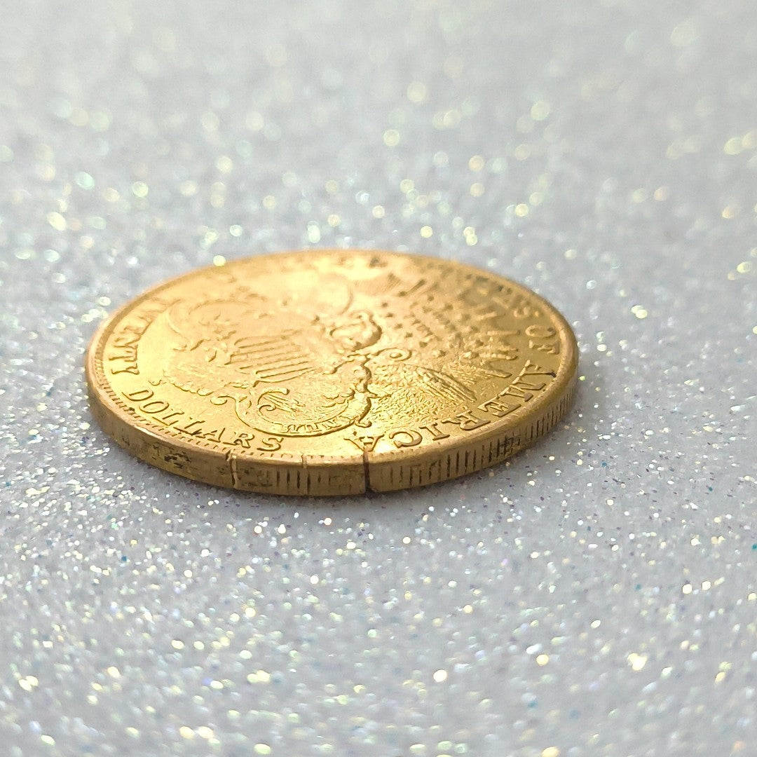 K1 33,20 GRMS 21 K IDENTIFICACIÓN MEDALLA CONMEMORATIVA MONEDAS DÓLARES 20 (SEMINUEVO)
