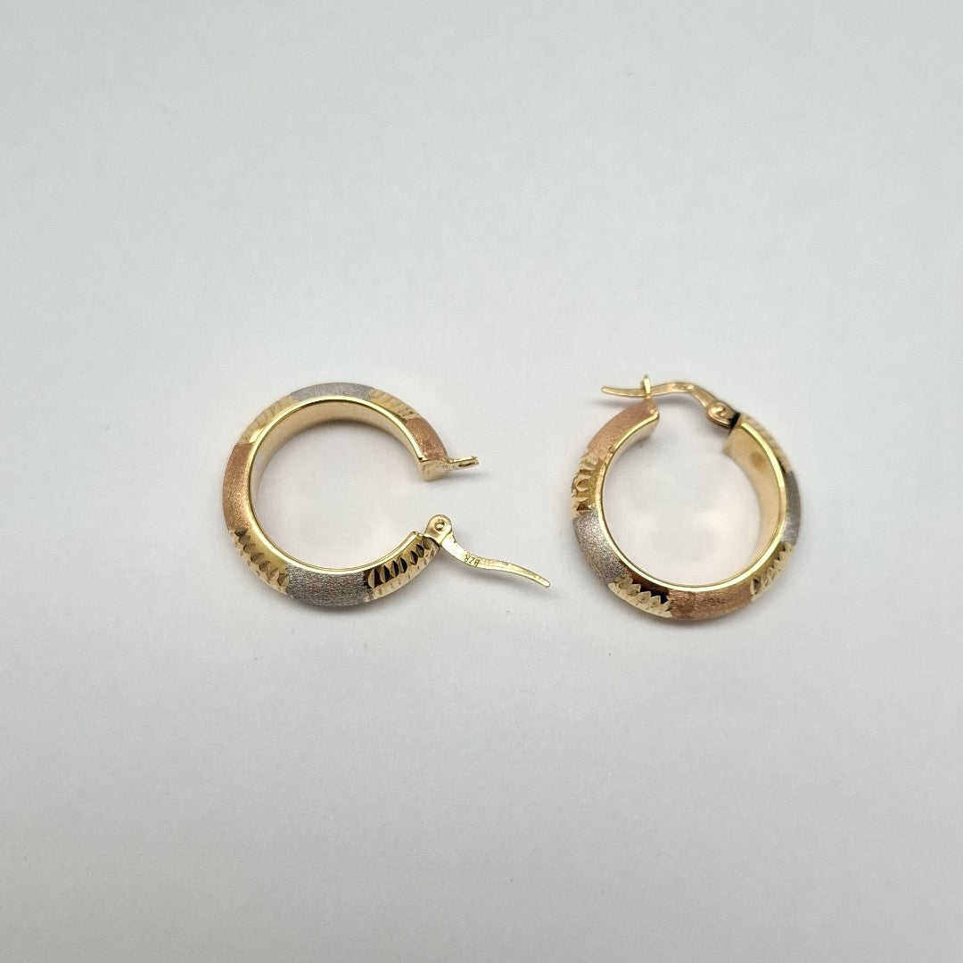 ARRACADAS PAR ORO, ORO COMBINADO 14 K 3.2 GRMS (SEMINUEVO)