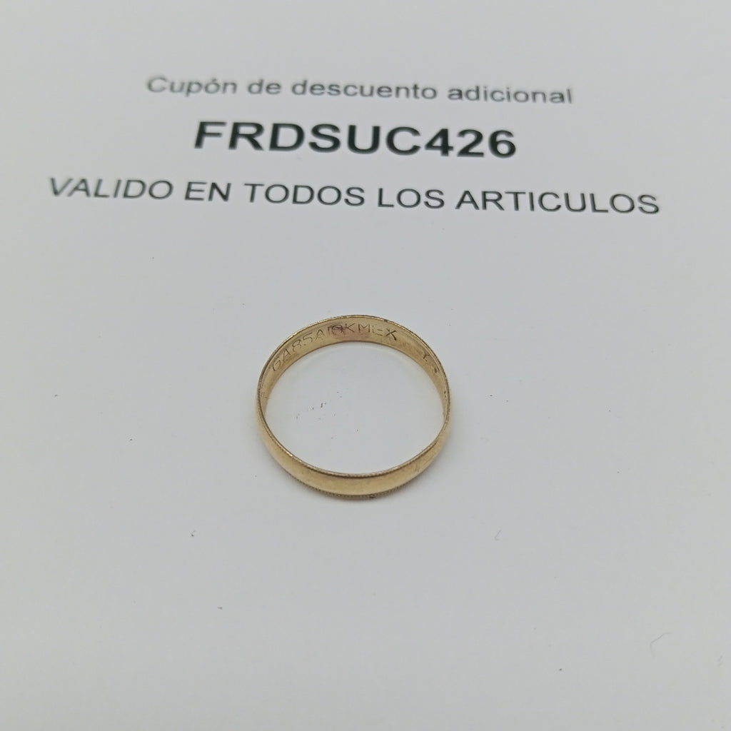 ARGOLLA ORO 10 K 1.2 GRMS (SEMINUEVO)