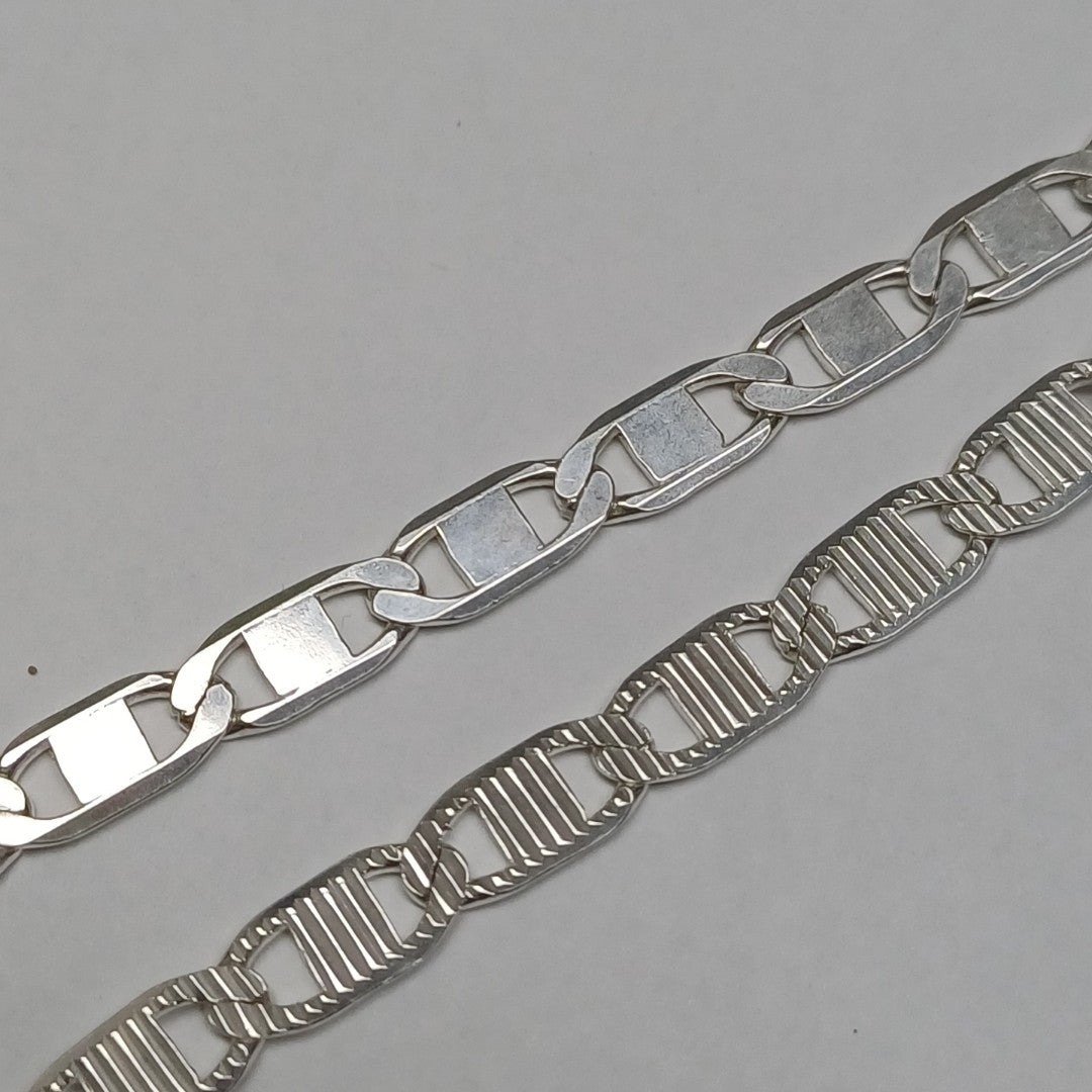 PULSERA TEJIDO ESPEJO PLATA .925 21 CM 7.8 GR (NUEVO)