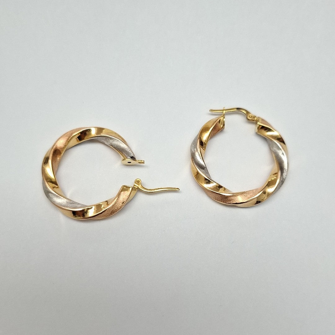 ARRACADAS PAR ORO COMBINADO 14 K 3,00 GRMS (SEMINUEVO)