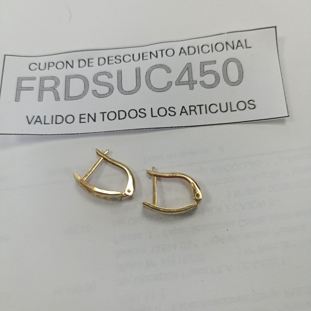 ARETES PAR ORO 14 K 1.3 GRMS (SEMINUEVO)