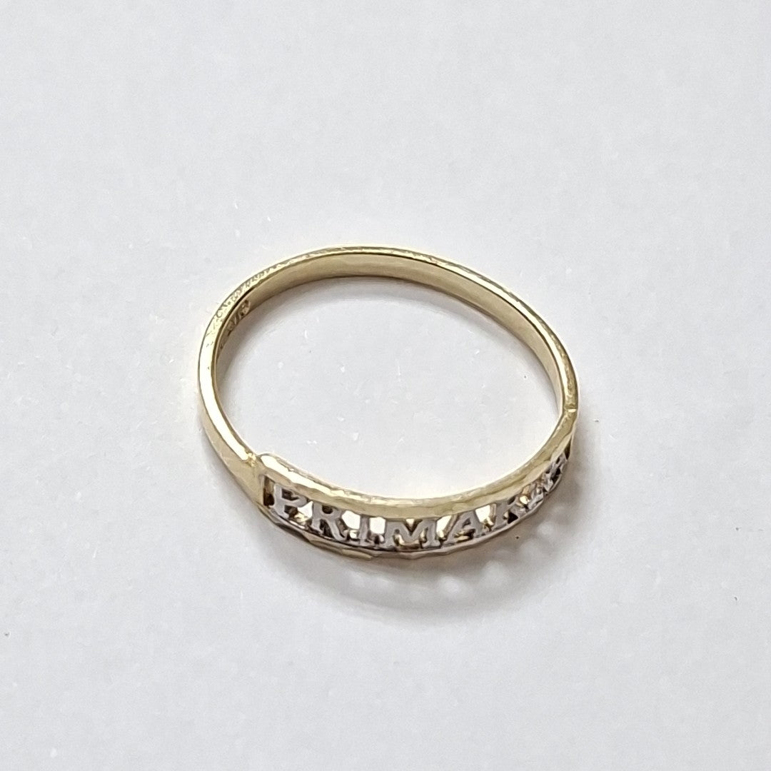 ANILLO DE GRADUACIÓN ORO 10 K 0.8 GRMS (SEMINUEVO)