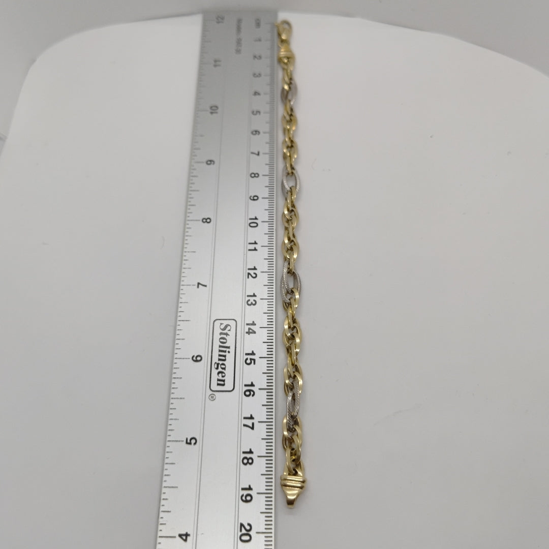 PULSERA ORO COMBINADO 14 K 9.3 GRMS (SEMINUEVO)
