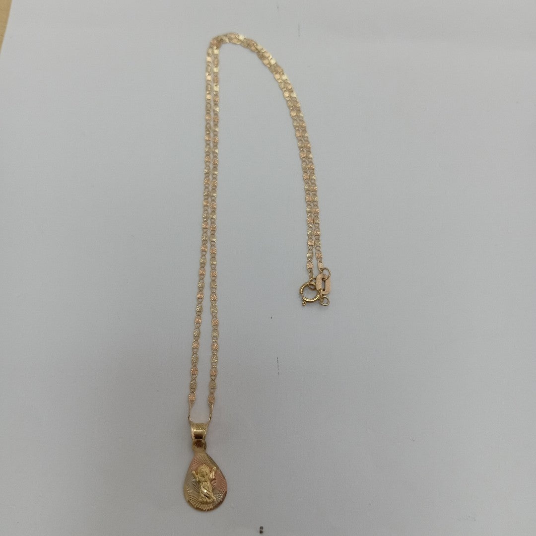 CADENA, MEDALLA RELIGIOSA ORO 10 K 2 GRMS (SEMINUEVO)