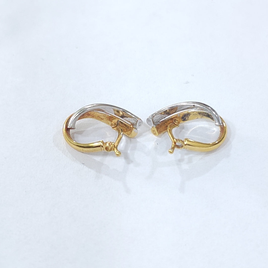 ARRACADAS PAR ORO COMBINADO 14 K 1,90 GRMS (SEMINUEVO)