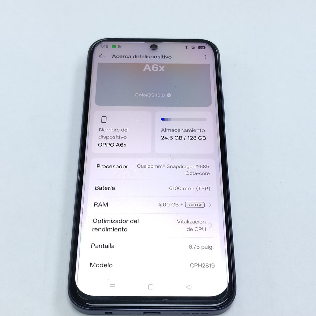 CELULAR OPPO A6X CPH2819 (2025) 128 GB 4 GB RAM (SEMINUEVO)