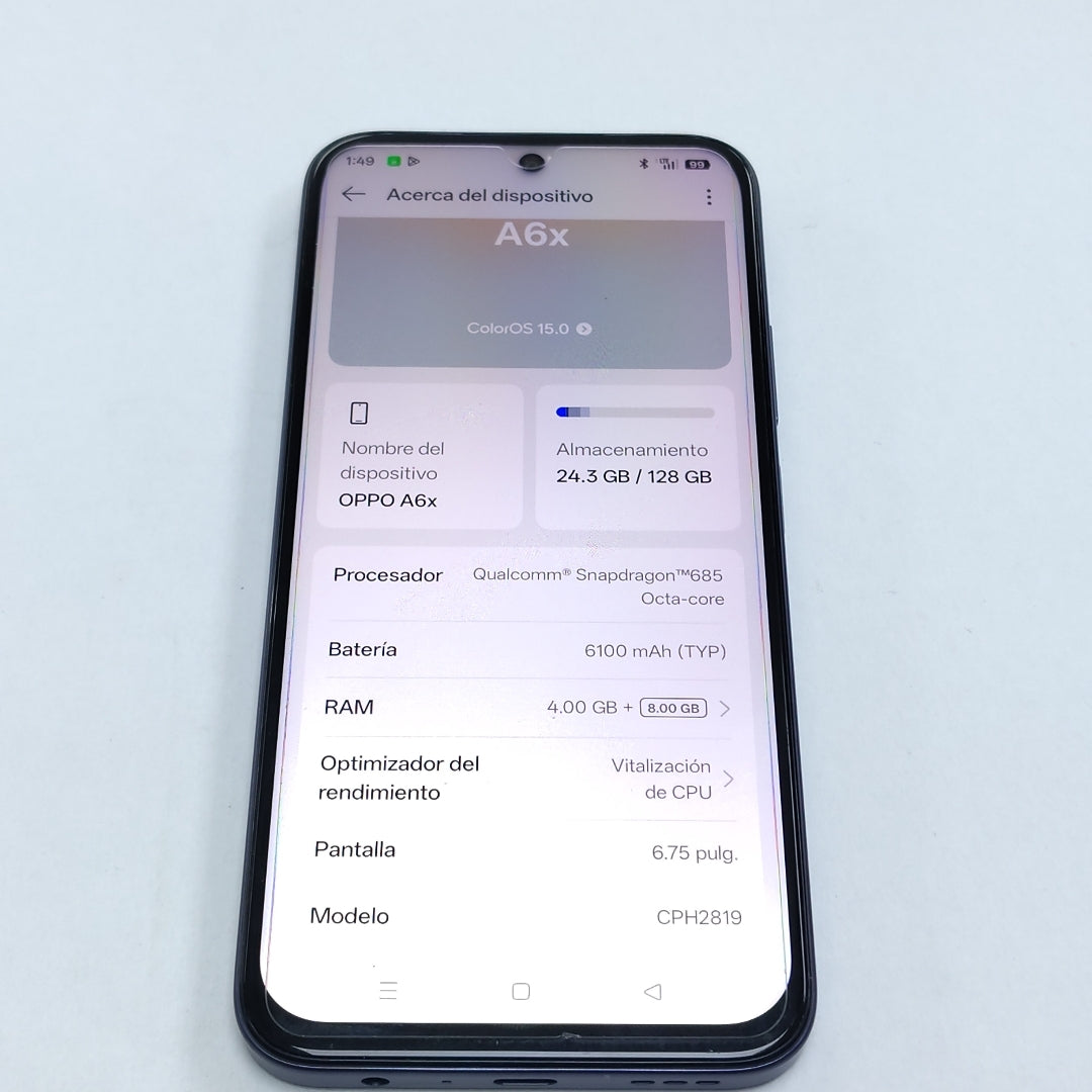 CELULAR OPPO A6X CPH2819 (2025) 128 GB 4 GB RAM (SEMINUEVO)
