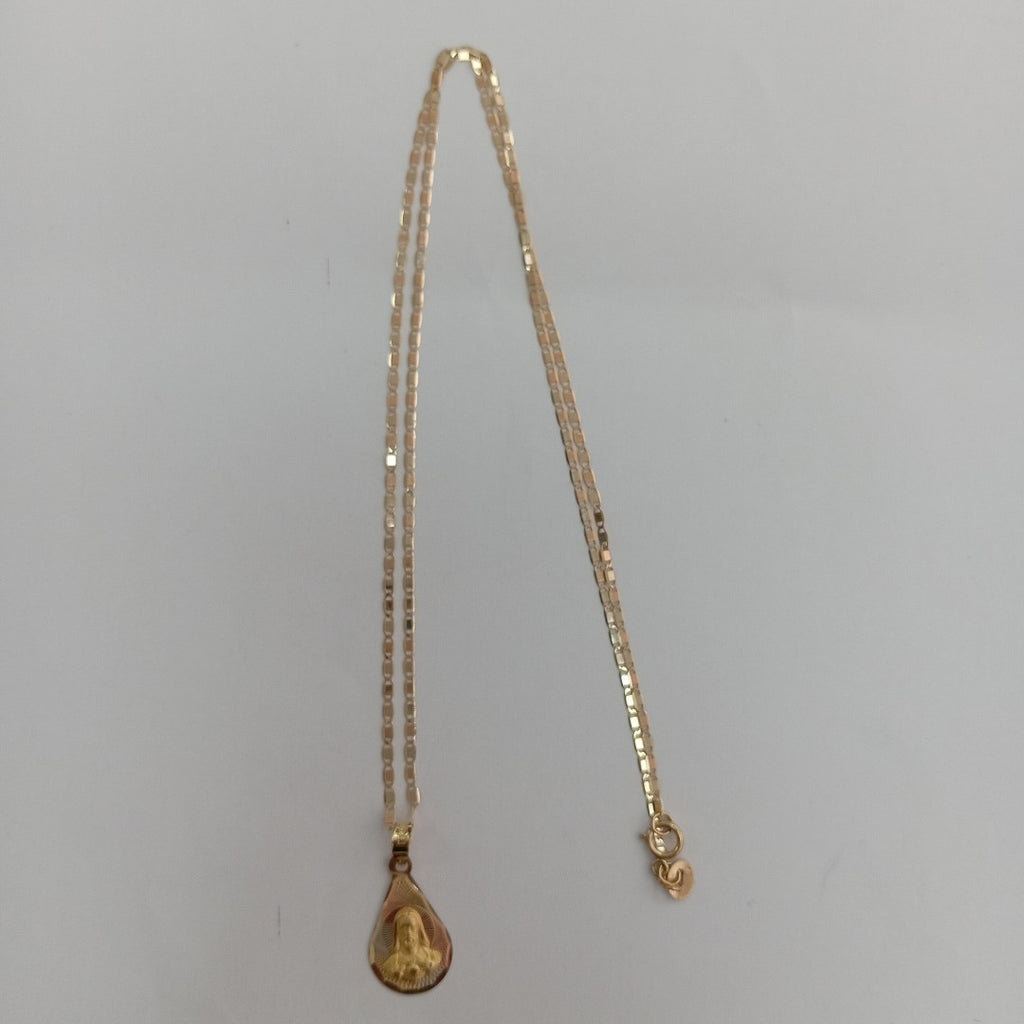 CADENA, MEDALLA RELIGIOSA ORO 10 K 2.4 GRMS (SEMINUEVO)